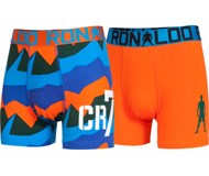 Ronaldo boxershorts, orange/mønstret, 2-pak