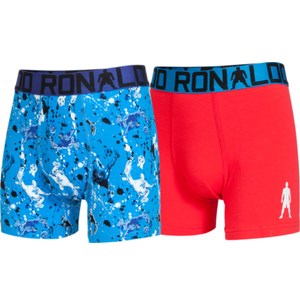 Ronaldo boxershorts, blå/rød/mønstret, 2-pak