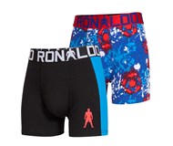 Ronaldo boxershorts, blå/sort mønstret, 2-pak