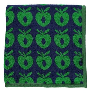 Småfolk håndklæde navy med grønne æbler