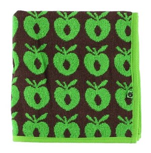 Småfolk håndklæde brun med grønne æbler
