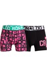 Ronaldo boxershorts, sort/pink mønstret, 2-pak