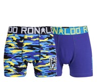 Ronaldo boxershorts, blå/mønstret, 2-pak